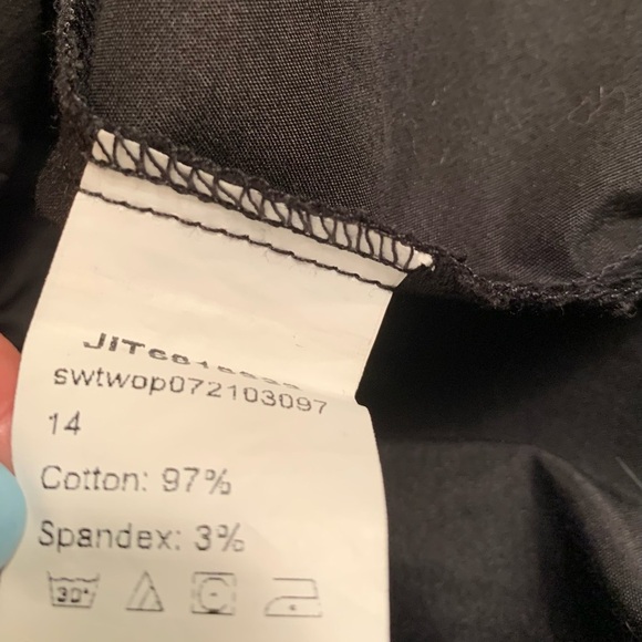 SHEIN Black Smocked Peplum Blouse,L - Picture 5 of 5